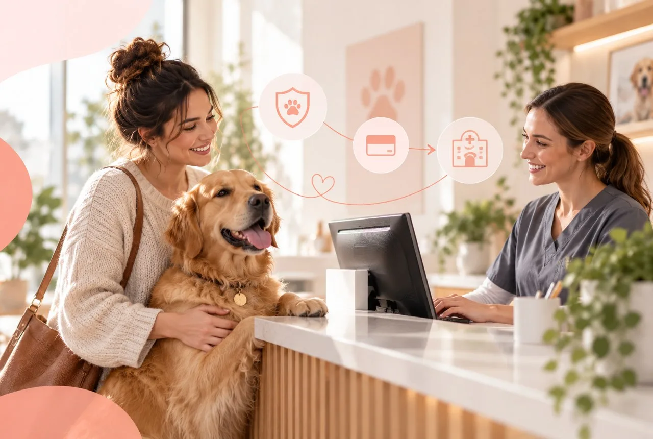 Pet owner comparing options for pet insurance agent near me